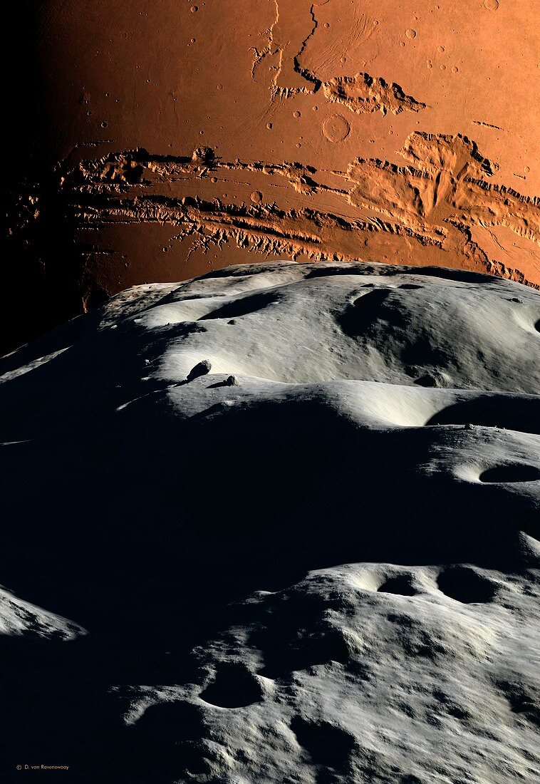 Mars as seen from Phobos,artwork