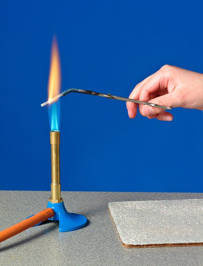 Heating magnesium in a flame