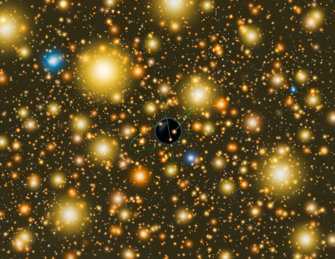 Globular cluster black hole,artwork