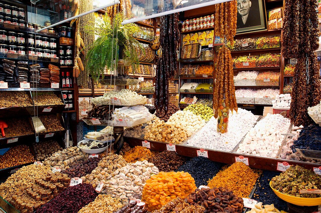 Fruit and nuts market stall,Istanbul