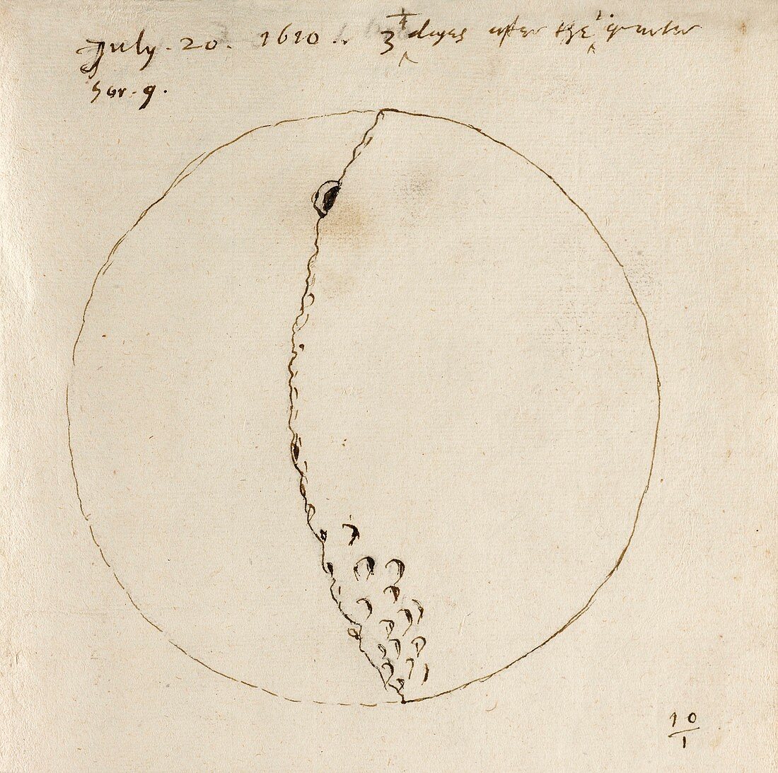 Harriot's Moon observation,1610