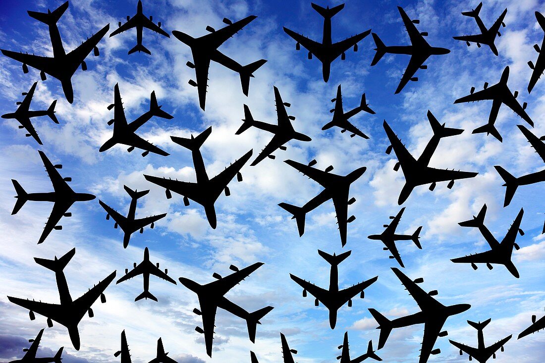 Air traffic,conceptual image