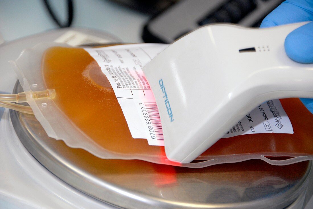 Barcode scanning of blood plasma