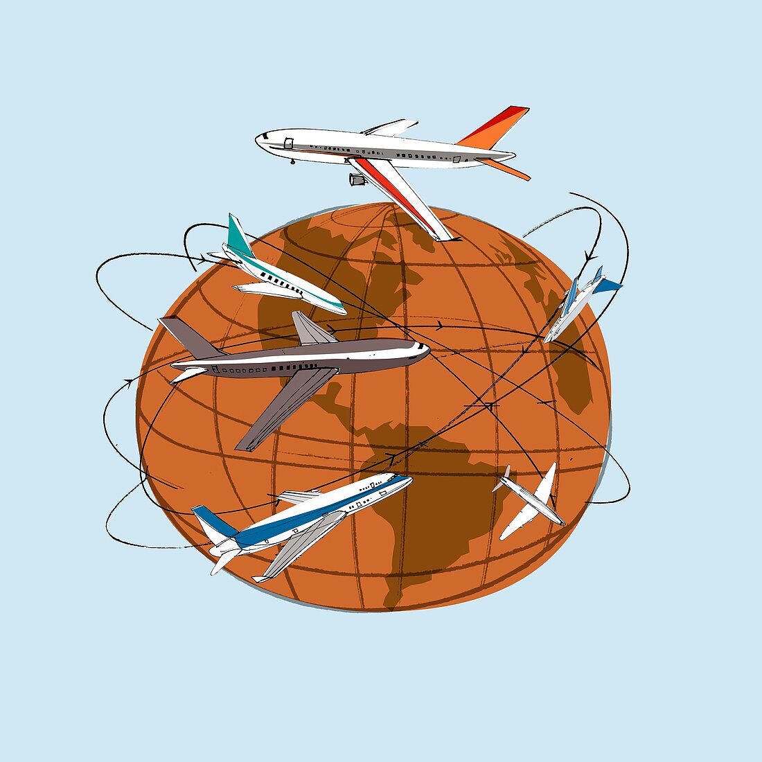 Global air travel,conceptual artwork