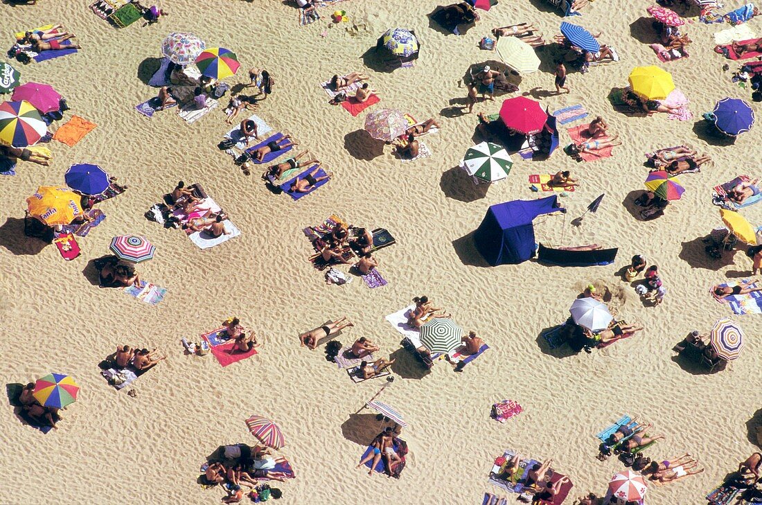 Crowded beach,Nazare,Portugal