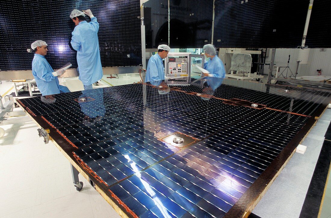 Satellite solar panels construction
