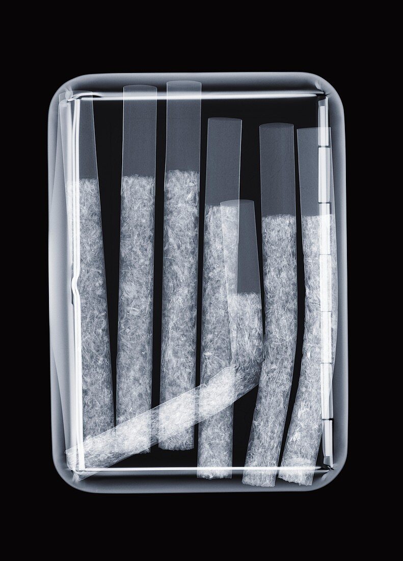 Cigarettes in a case,X-ray