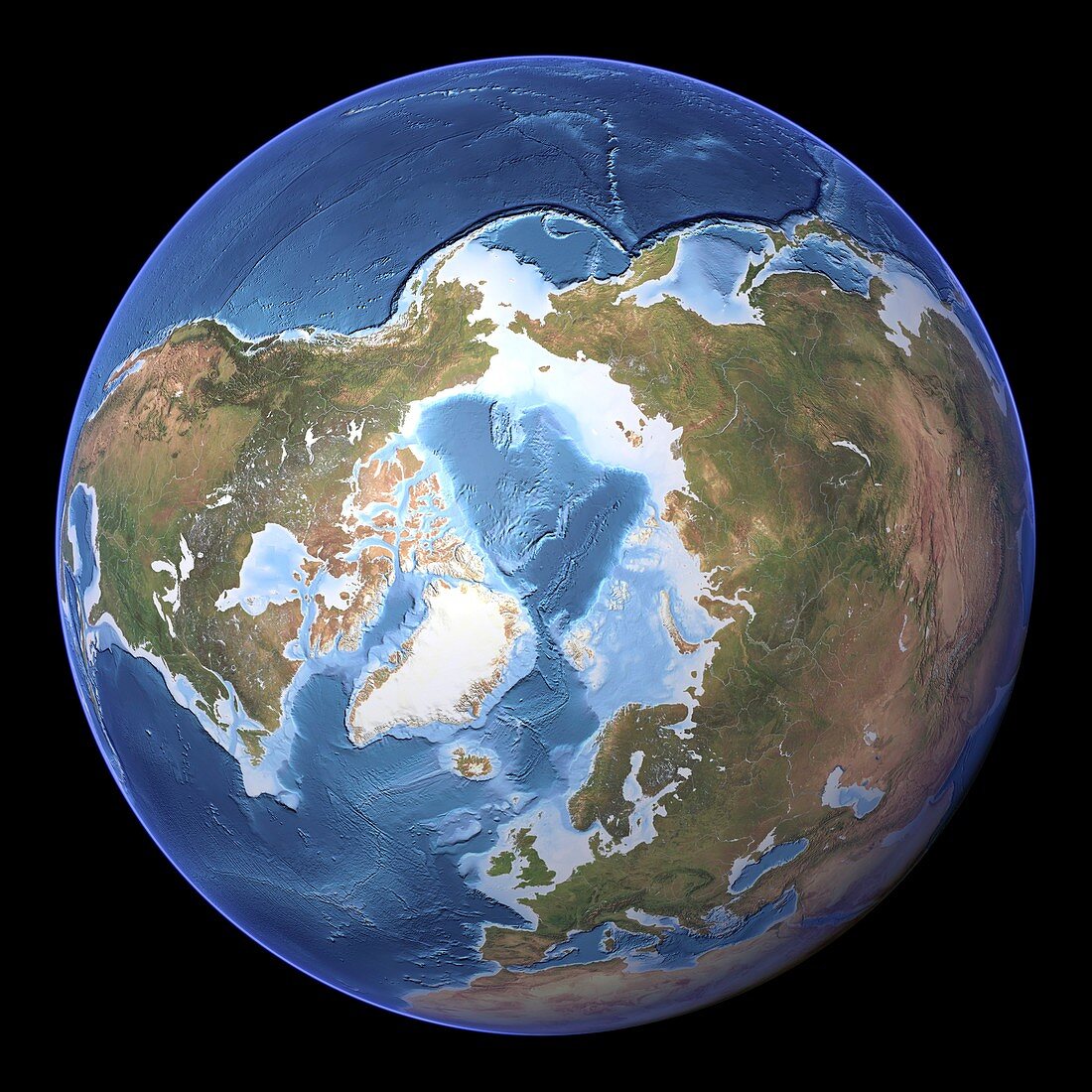 The Arctic,topographic map