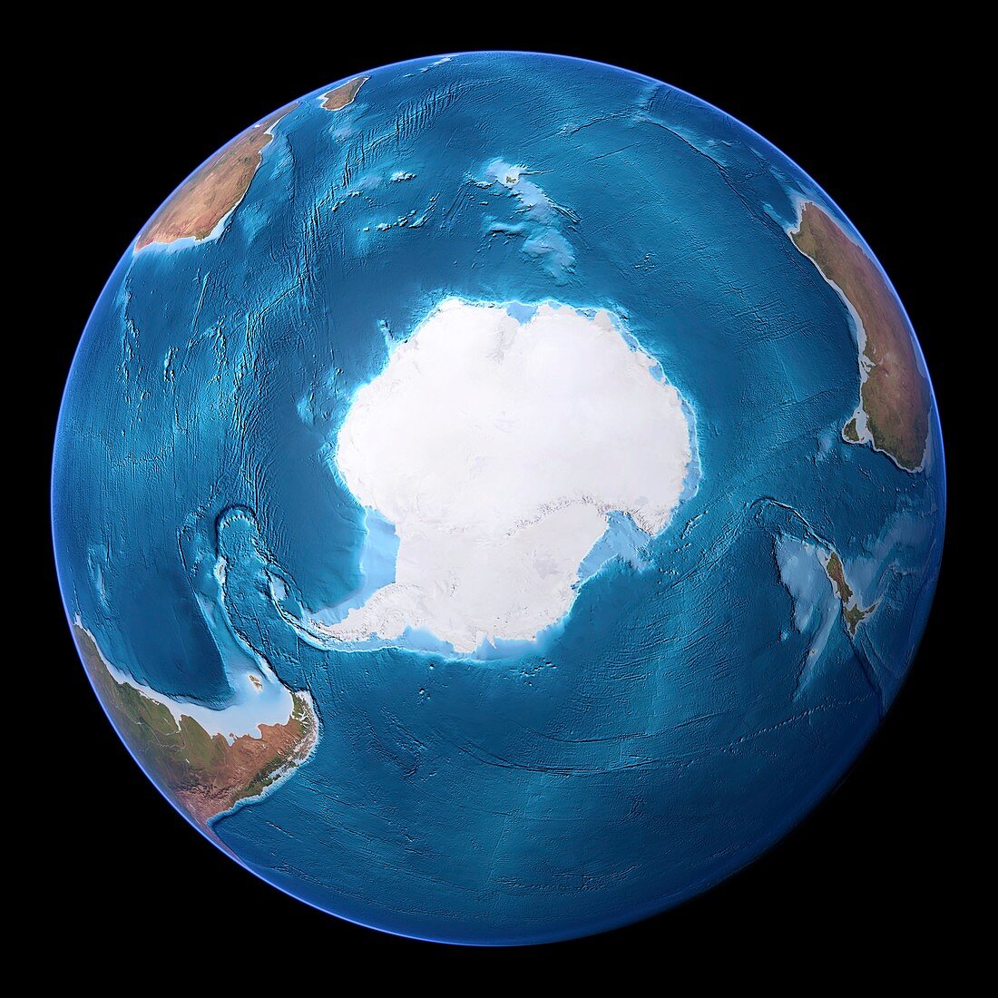 Antarctica,topographic map