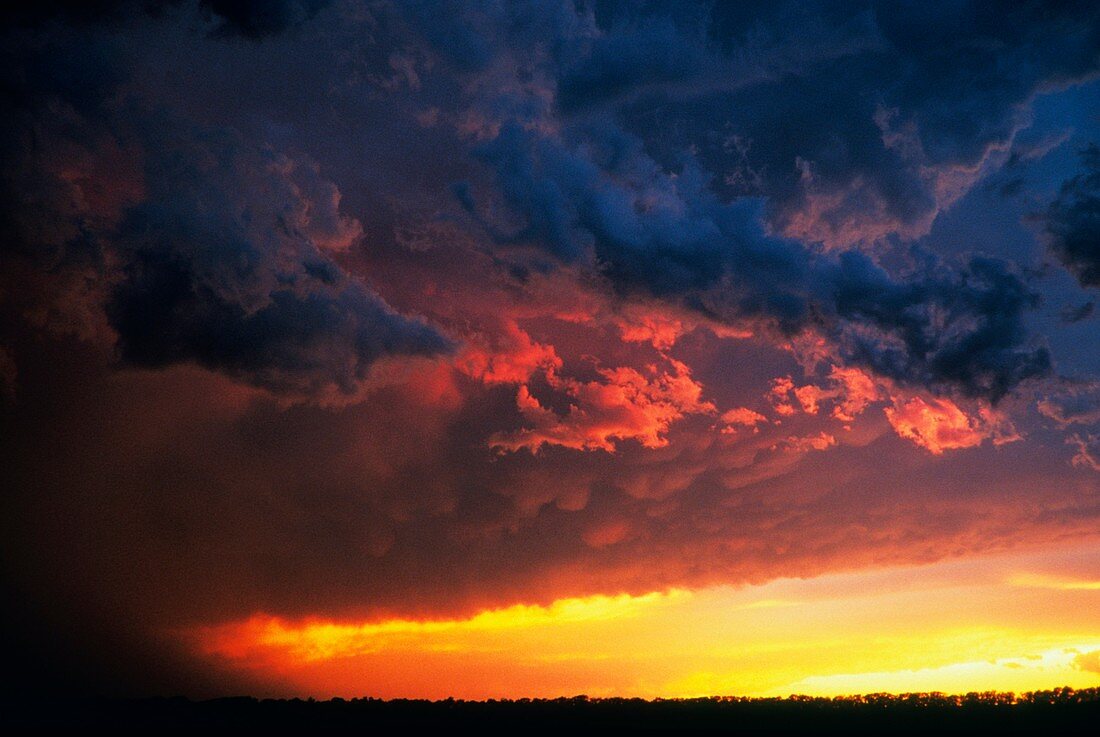 Stormy sky at sunset