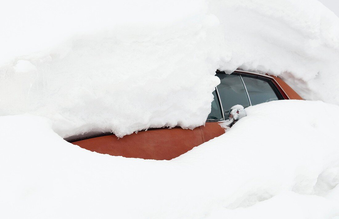 Car covered by snow