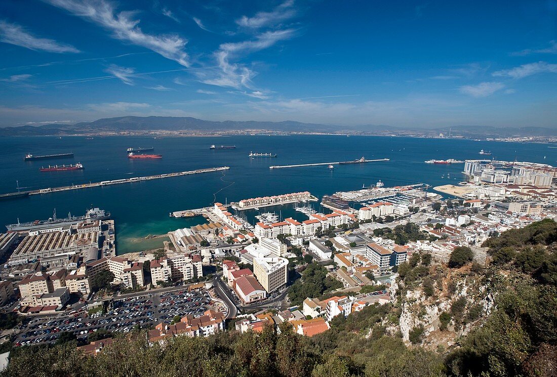 Elevated view of Bay of Gibraltar