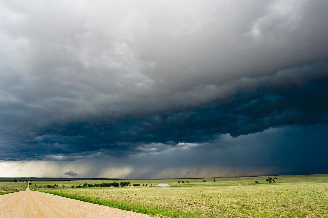 Stormy sky over a rural road