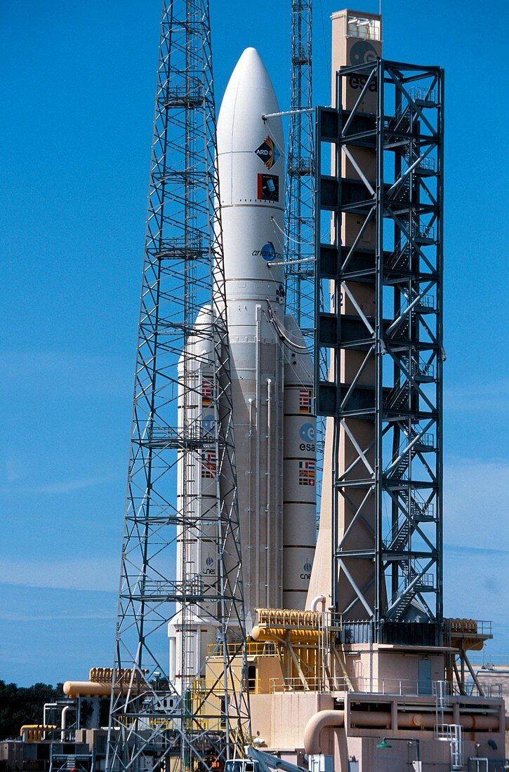 Ariane 5 rocket on launch pad