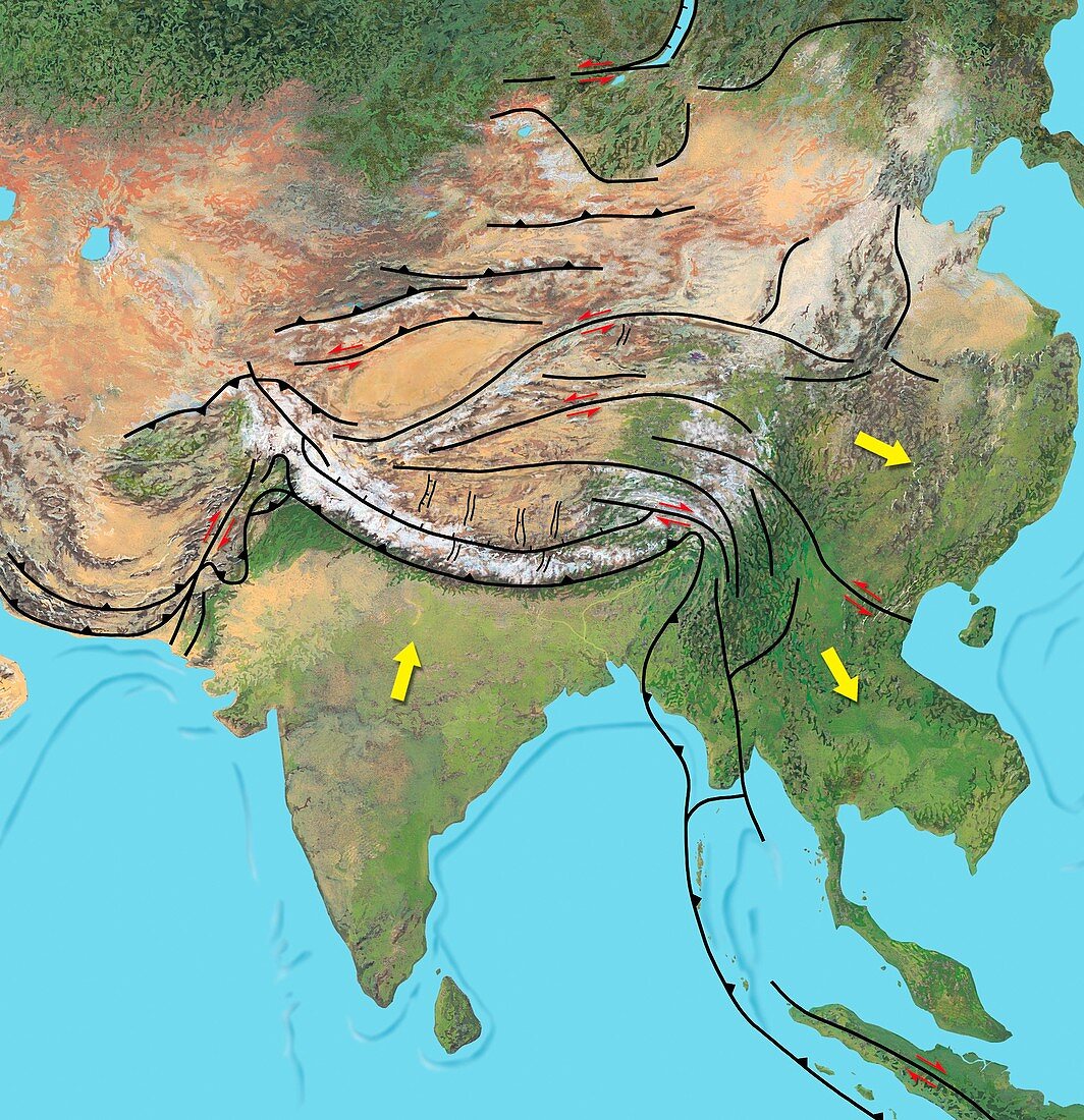 Tectonic map of Asia