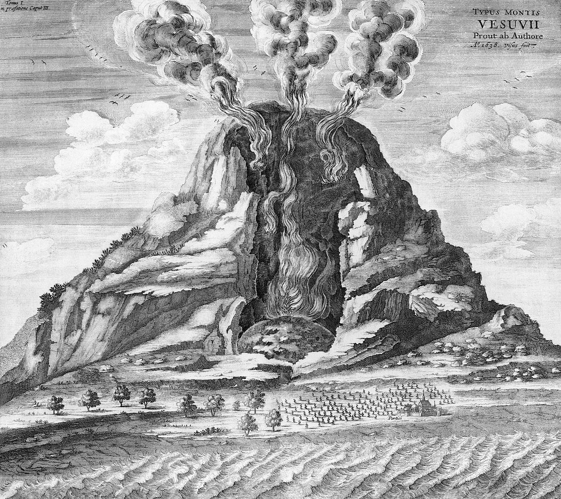 Vesuvius erupting,1638
