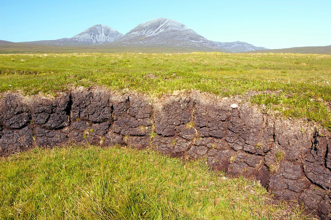 Peat cuttings on Scottish moorland