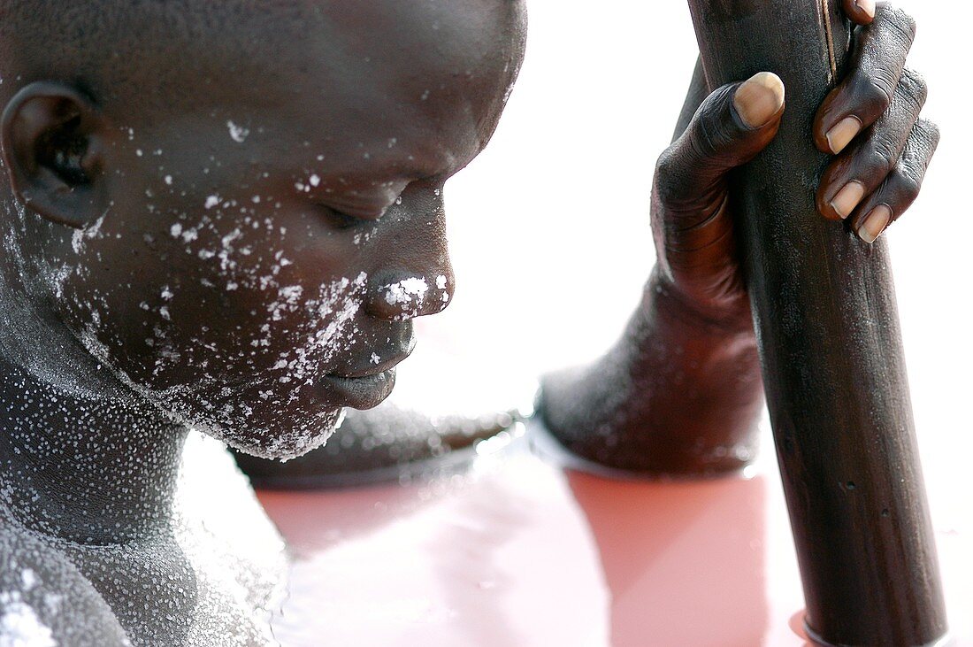 Salt lake miner,Senegal