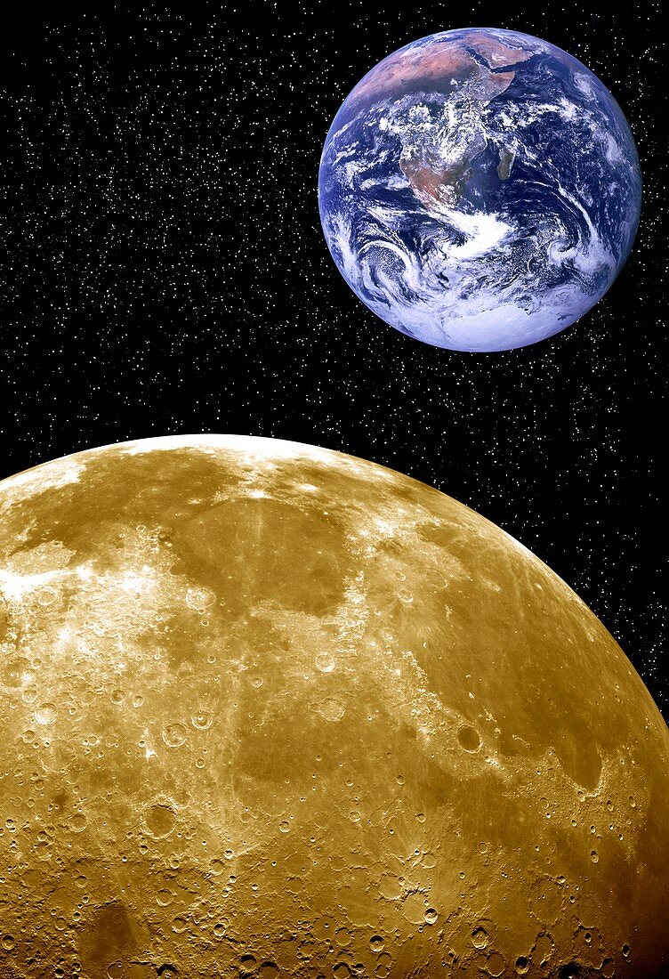 Moon and Earth,artwork