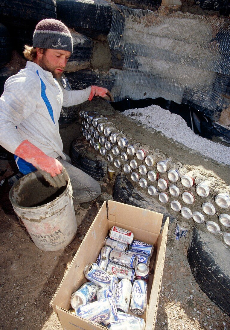 Earthship home construction,USA