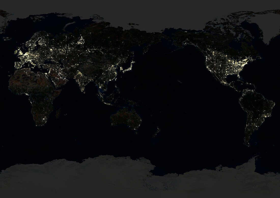 Whole Earth at night,satellite image