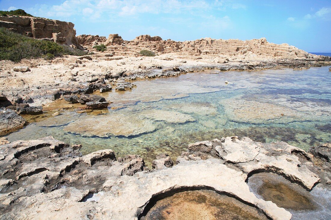 Ancient opencast coastal stone quarry