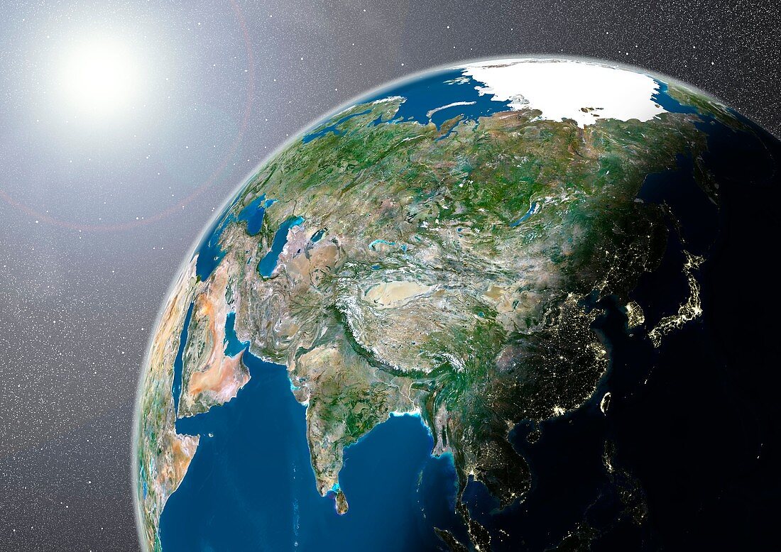 Asia,satellite image