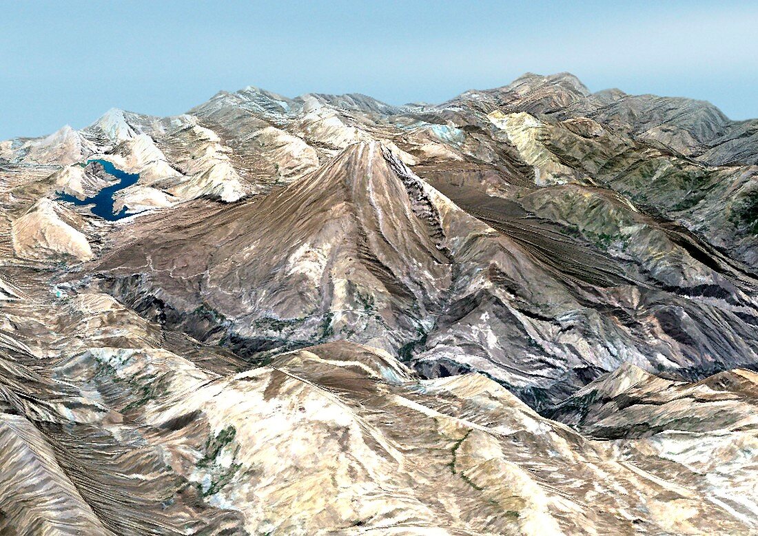 Mount Damavand,3D satellite image