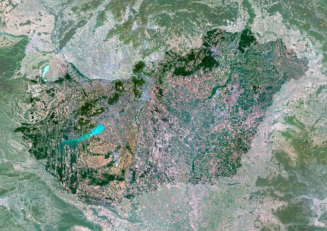 Hungary,satellite image