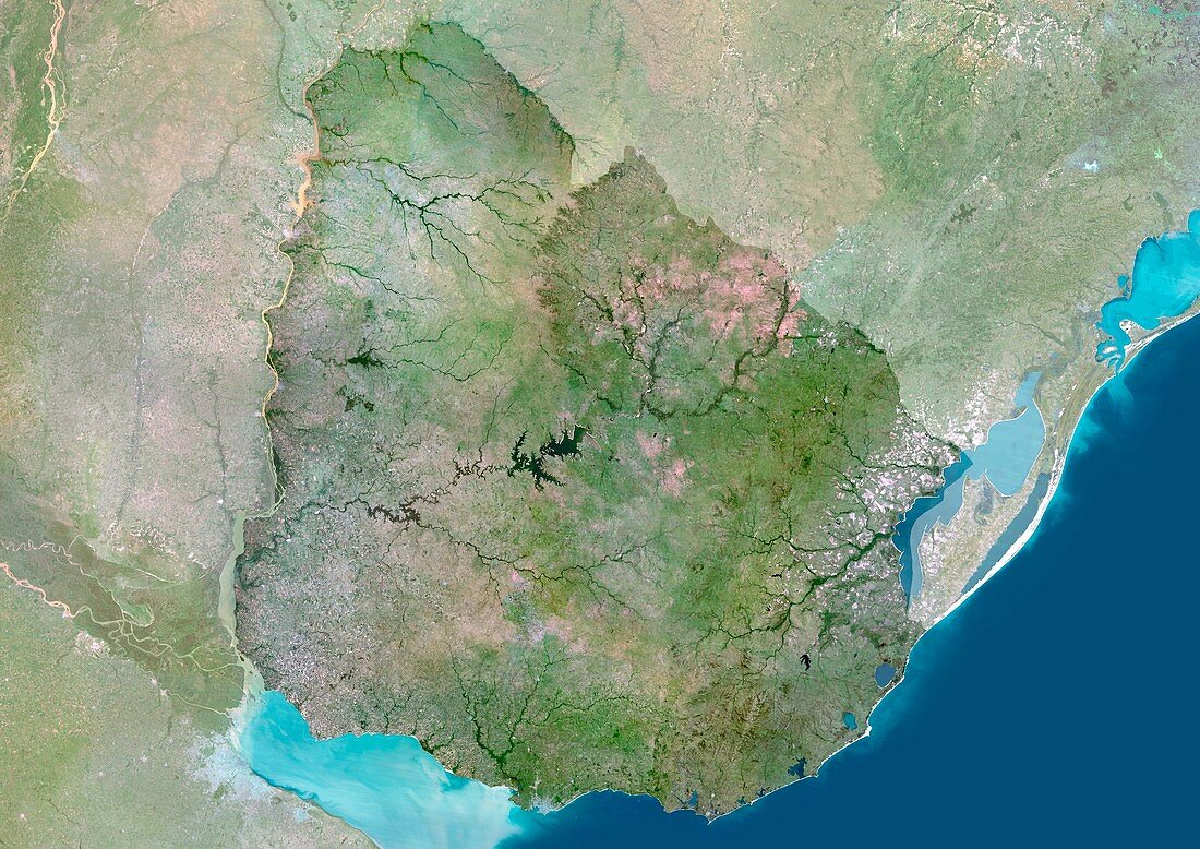 Uruguay,satellite image