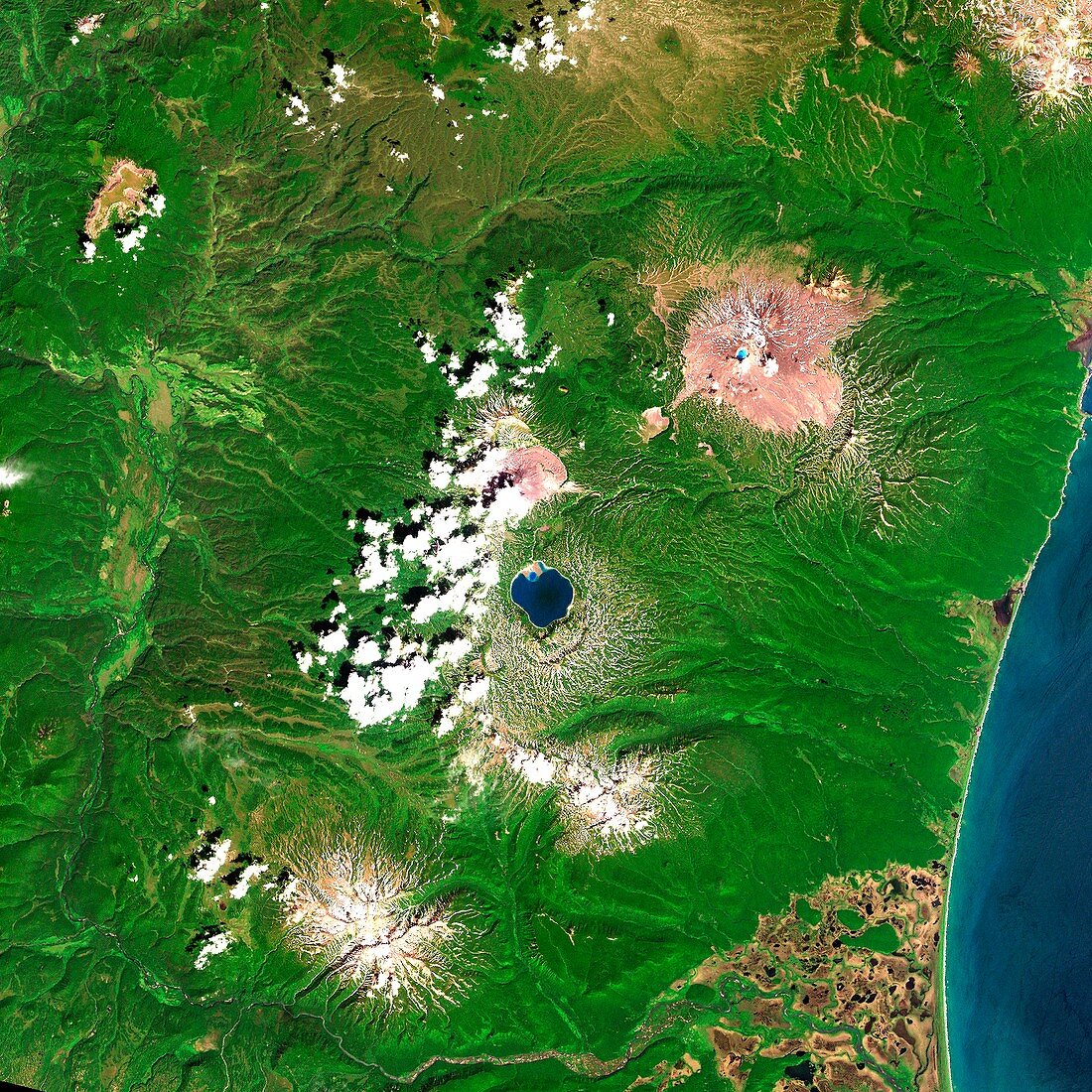 Russian volcanoes,satellite image