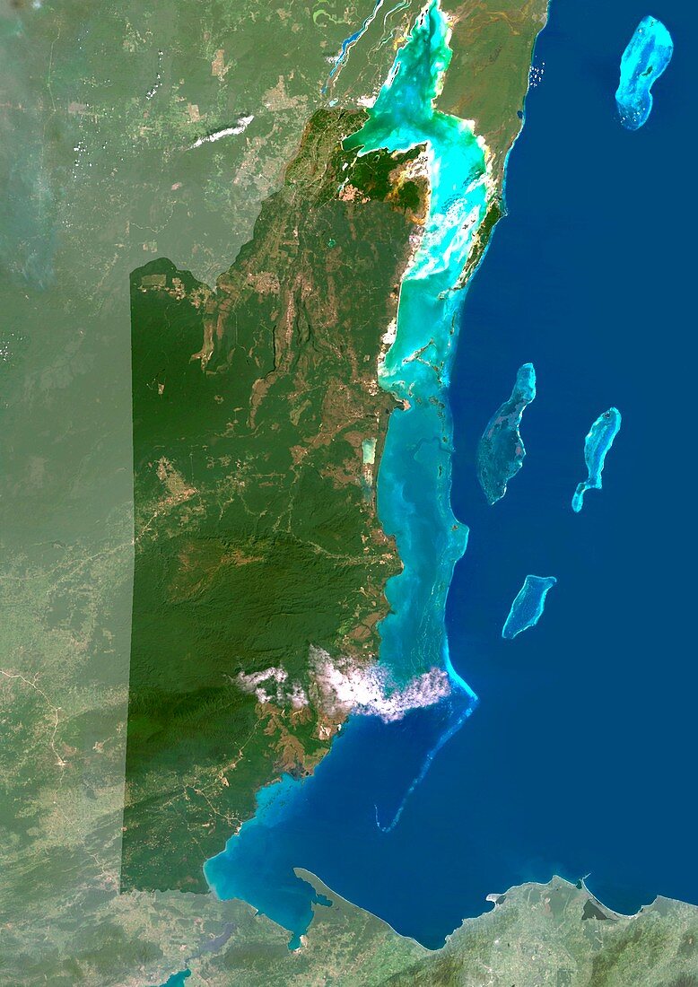 Belize,satellite image
