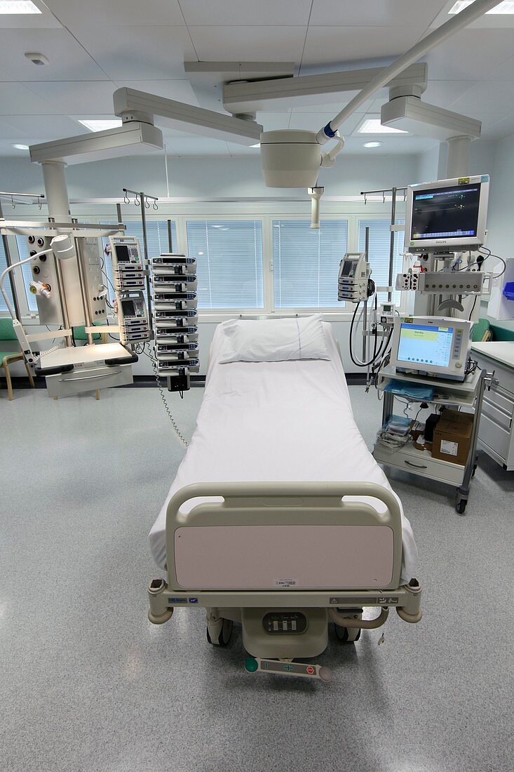 Hospital intensive care unit bed