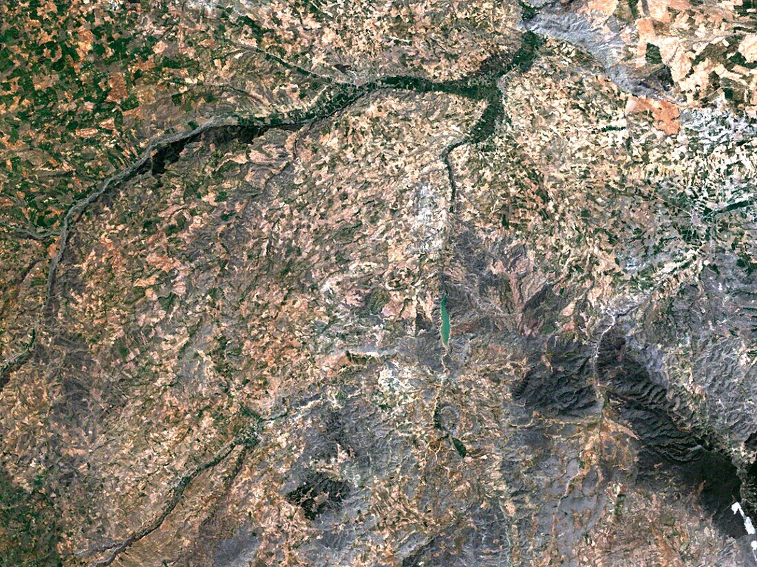 Azuara crater,satellite image