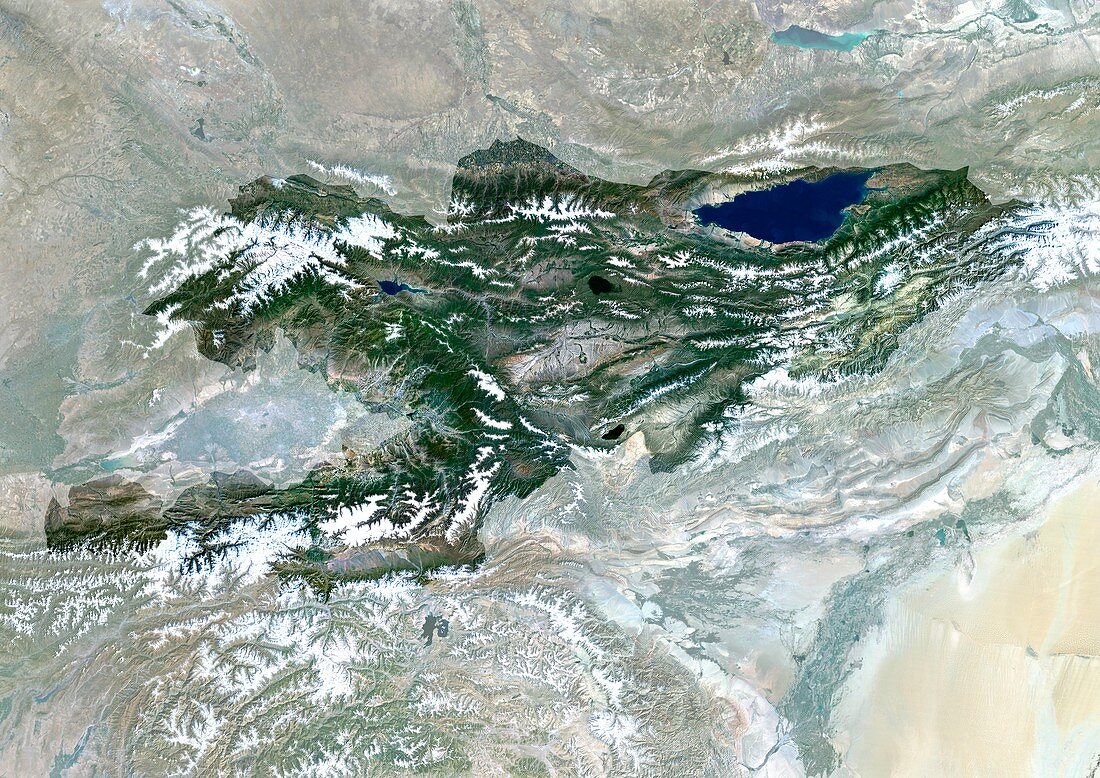 Kyrgyzstan,satellite image