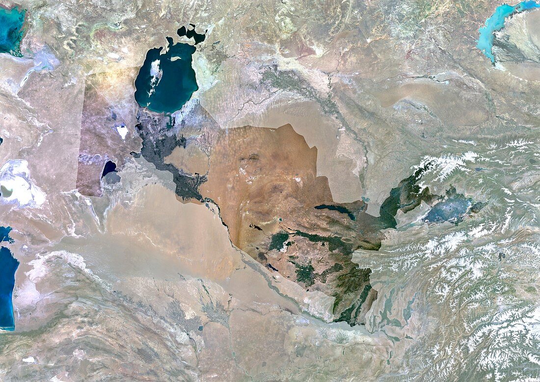 Uzbekistan,satellite image