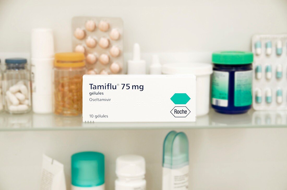 Tamiflu in a medicine cabinet