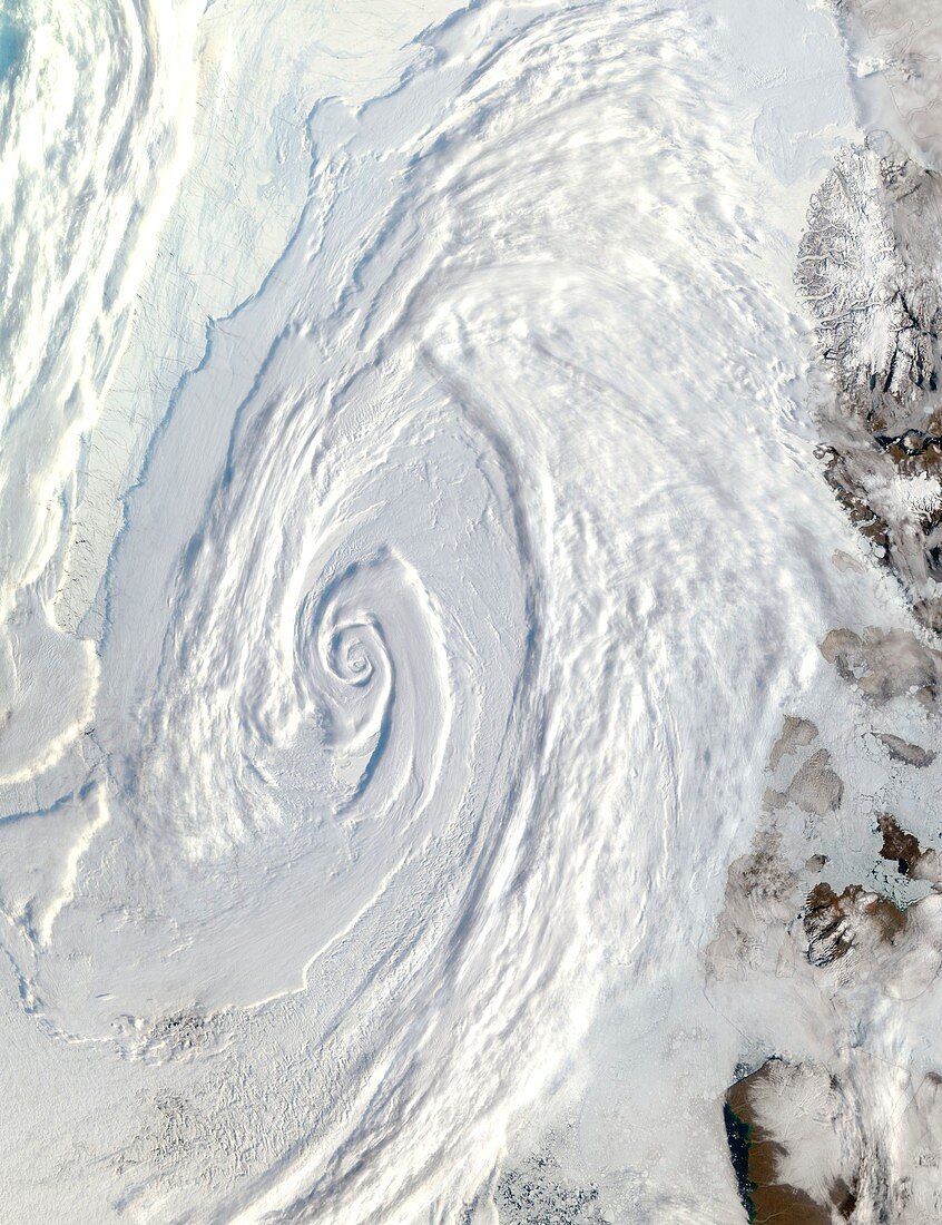 Arctic Ocean storm,satellite image