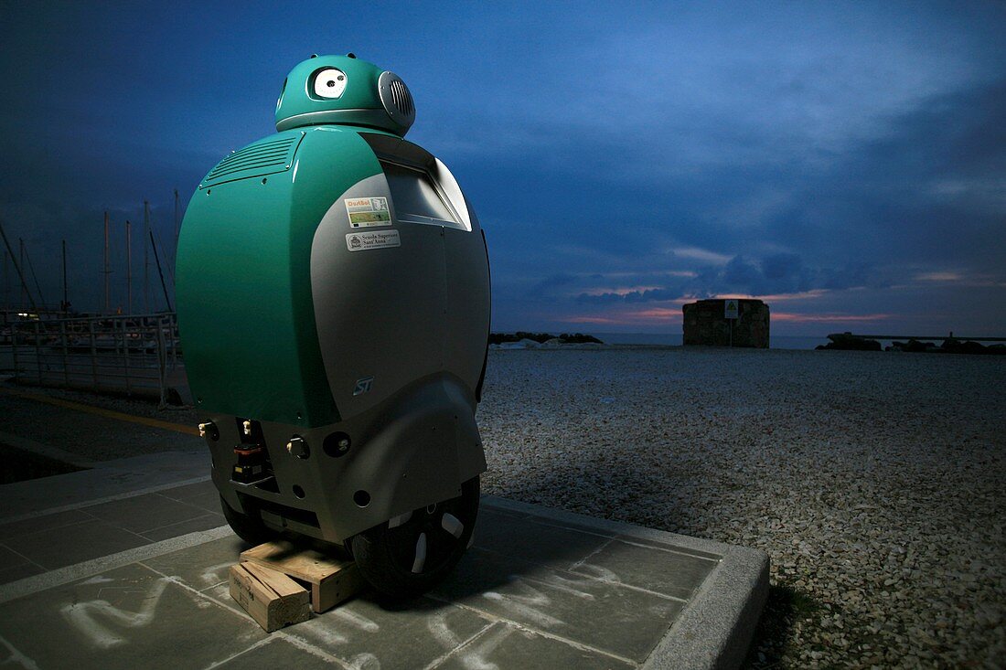 DustBot robot at a beach