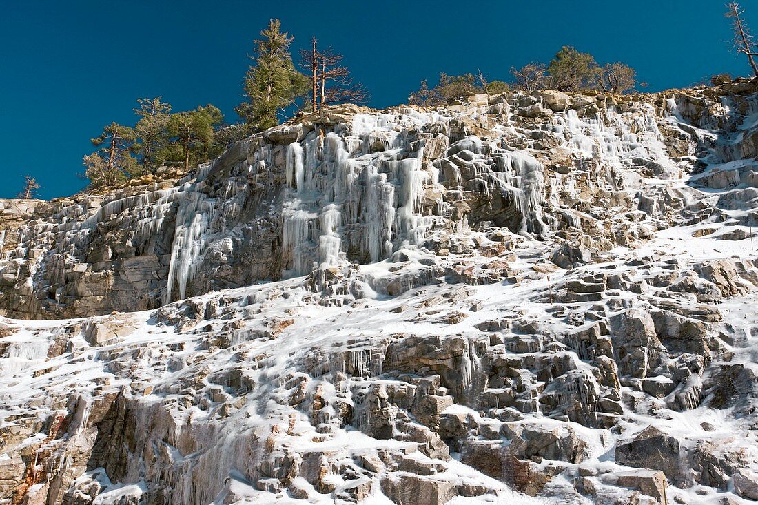 A frozen waterfall