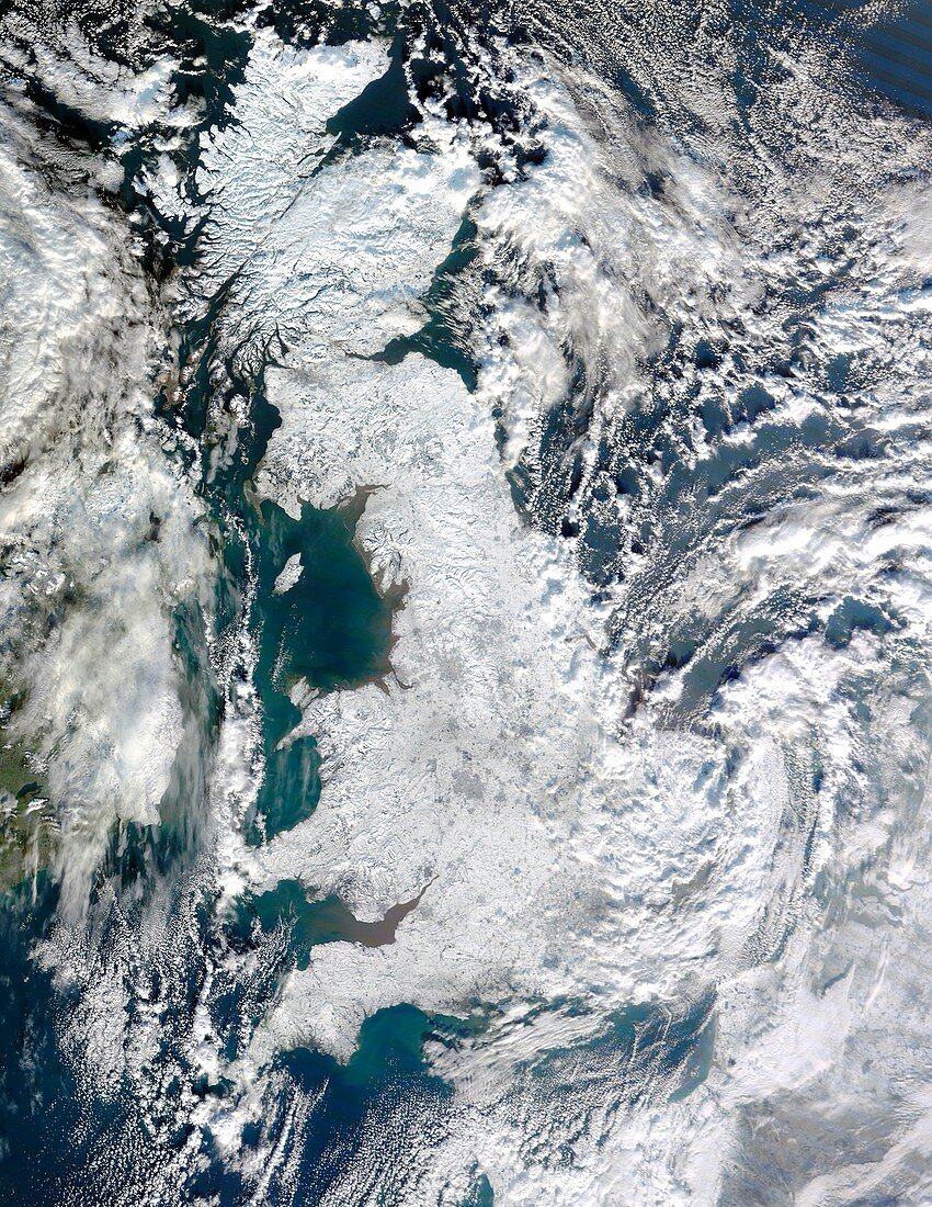 Snow-covered United Kingdom,January 2010