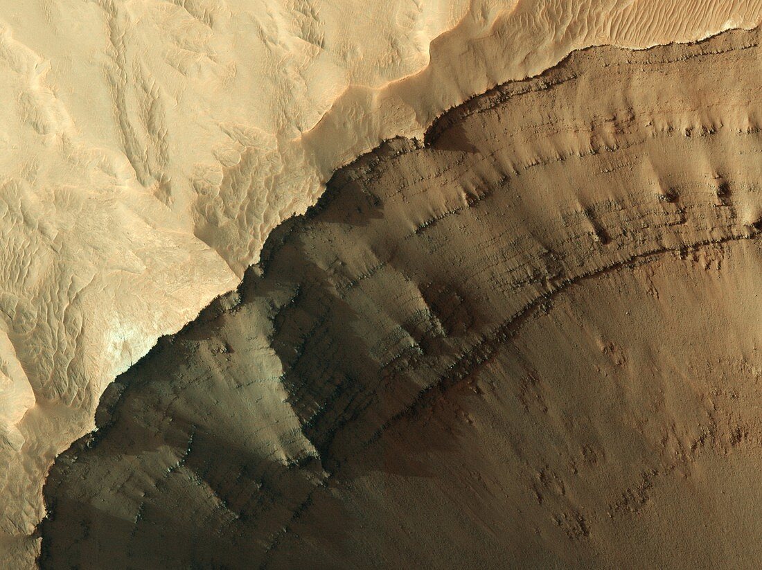 Ganges Chasma valley wall,Mars