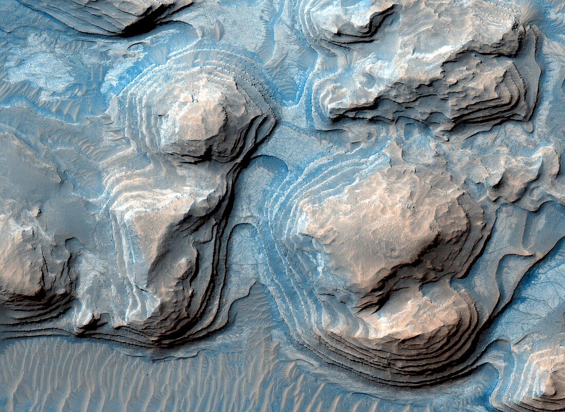 Layered Martian terrain,satellite image