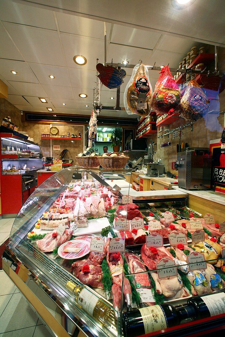 Meat in a butcher shop