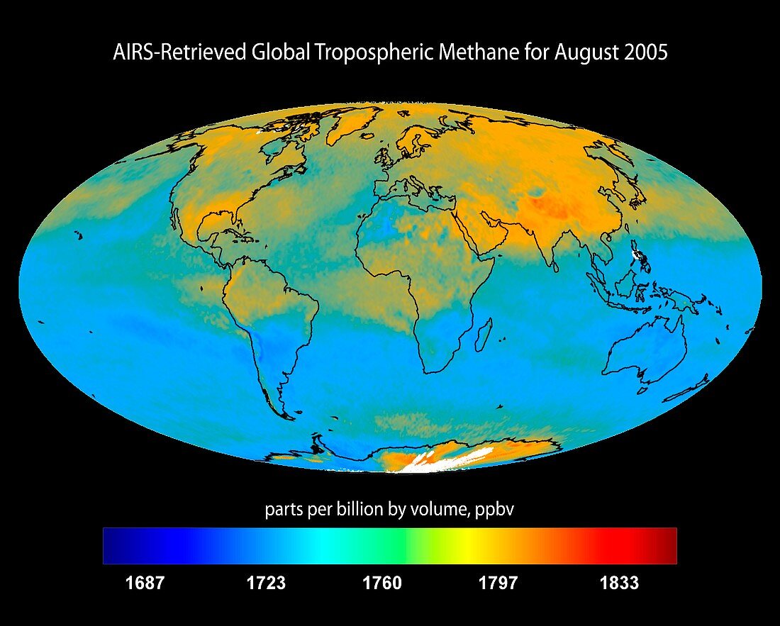 Global tropospheric methane,2005