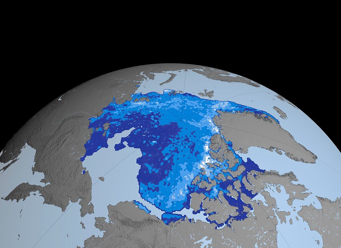 Autumn Arctic sea ice thickness,2007