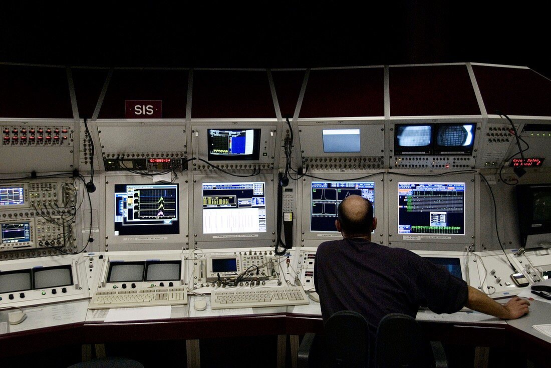 Heavy ion research control room
