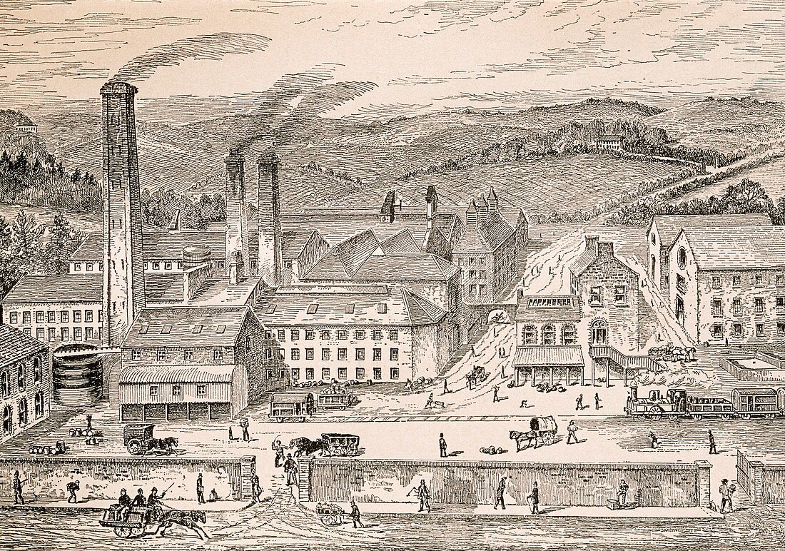 Whiskey distillery,historical artwork