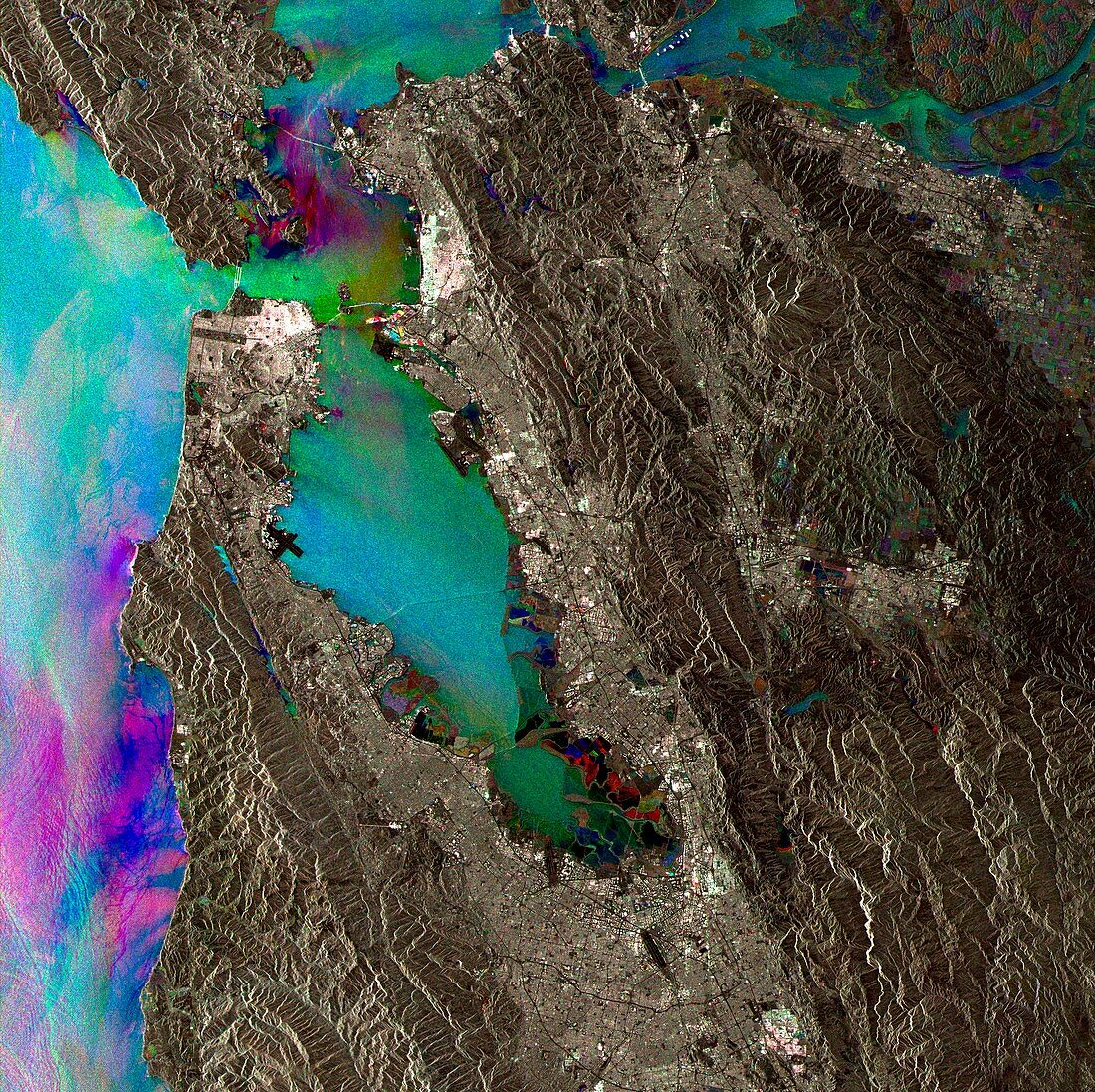 San Francisco Bay,satellite radar image