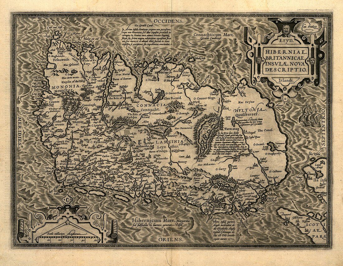 Ortelius's map of Ireland,1598